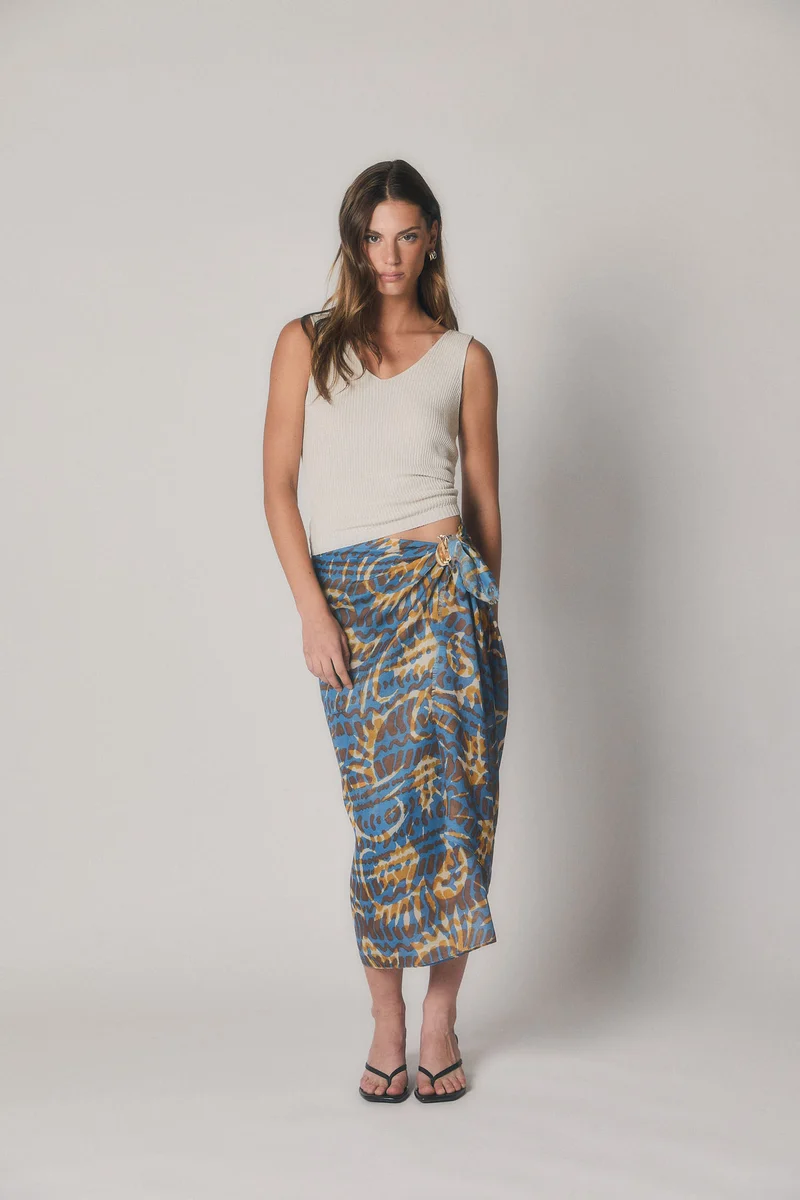 Foulard estampado azul