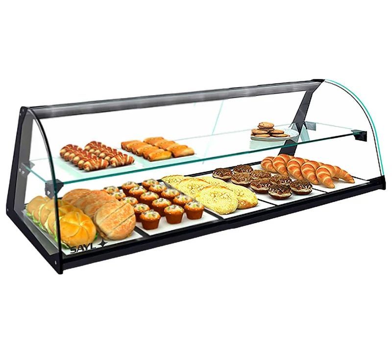 SAYL - VITRINA NEUTRA CRISTAL CURVADO CON ESTANTE