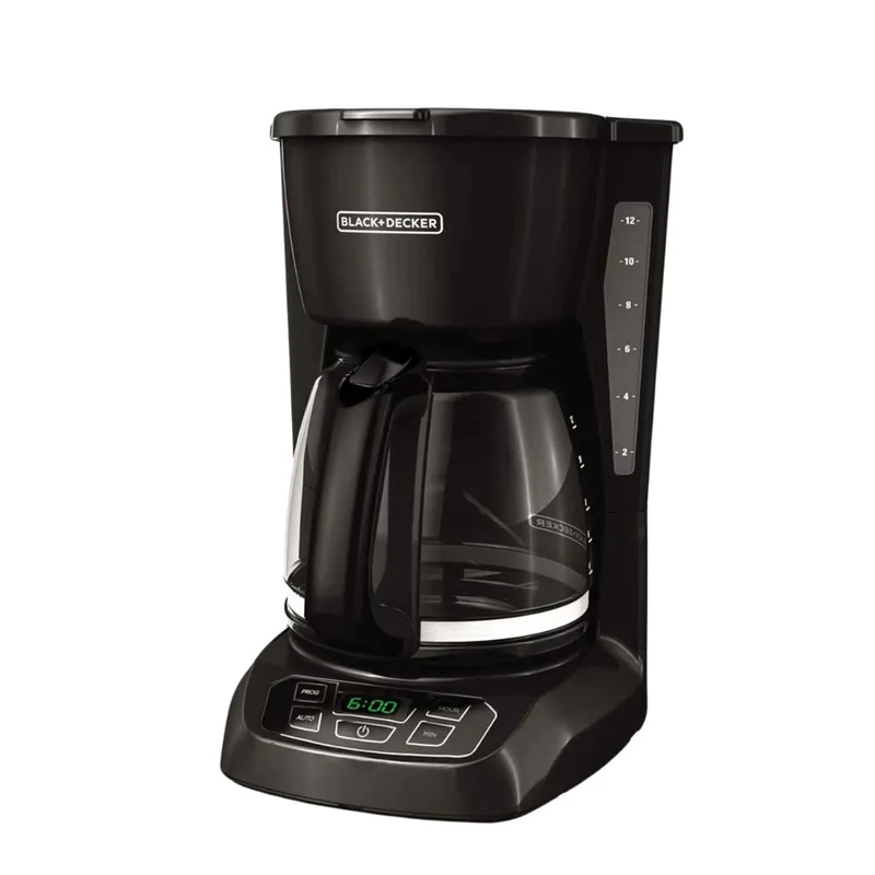 Black + Decker Cafetera 12 Tazas Negra Digital, CM1105B