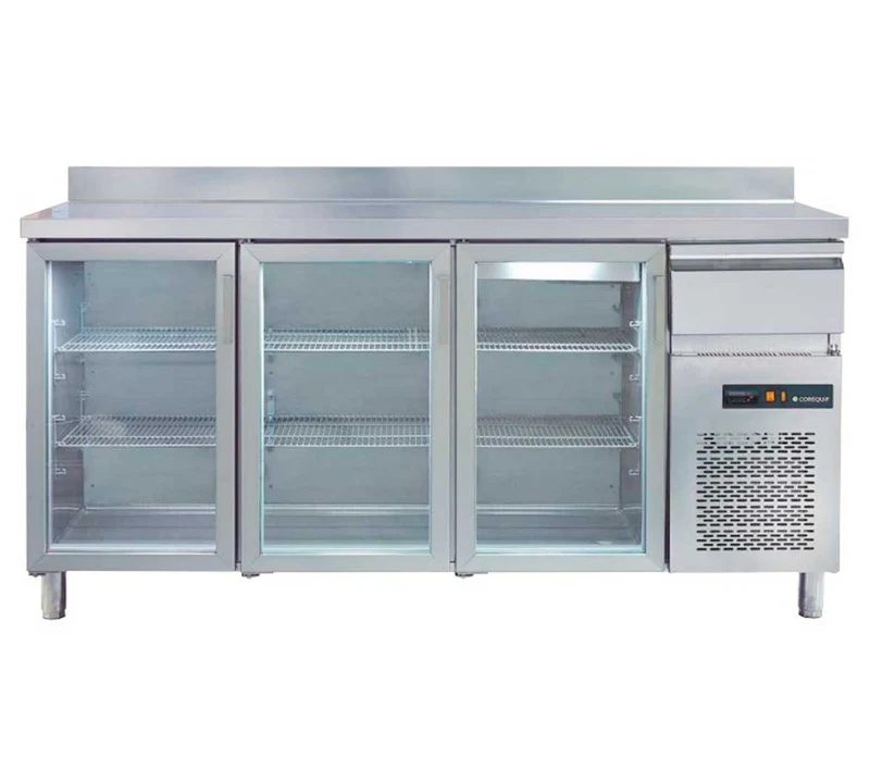 COREQUIP - MESA FRÍA FRENTE MOSTRADOR 2 PUERTAS CRISTAL FRV15002