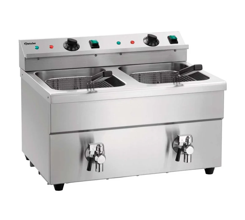BARTSCHER - FREIDORA INDUCCIÓN 2X8L PLUS ELÉCTRICA - FONDO 57,5CM - 2 CUBAS 8 LITROS