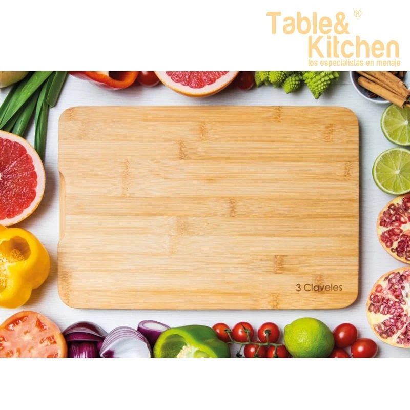 TABLA CORTE BAMBU 3 CLAVELES 40X30X2 CM