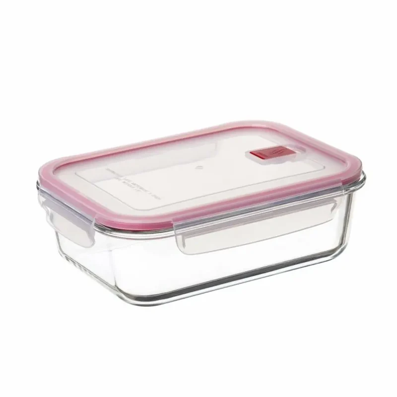 HERMÉTICO COOK&EAT VIDRIO RECT 1,5L ROJO TATAY