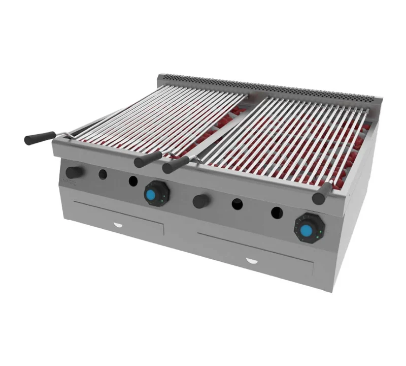 JEMI – SPLG60/2 PARRILLA A GAS PIEDRA VOLCÁNICA SERIE 600 SOBREMESA – 4 QUEMADORES