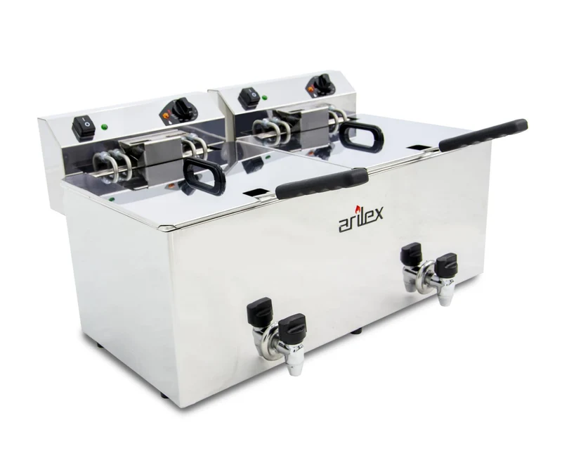 ARILEX - FREIDORA ELÉCTRICA EVOLUTION CON GRIFO 12+12 LITROS CON CONTACTOR (7,5+7,5kw TRIFÁSICA) EVO1212GTR
