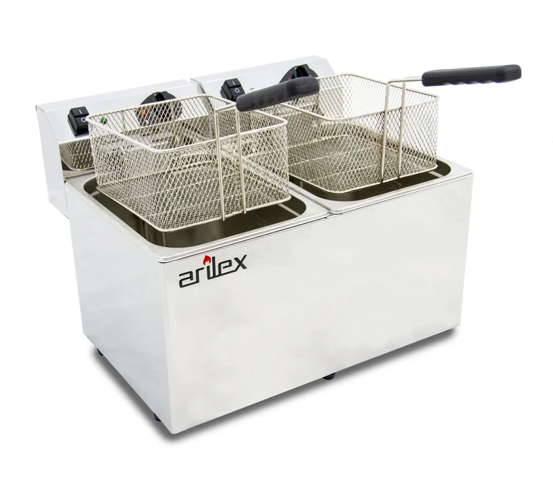 ARILEX - FREIDORA ELÉCTRICA EVOLUTION CON GRIFO 10+10 LITROS CON CONTACTOR (3,5+3,5kw MONOFÁSICA) EVO1010G