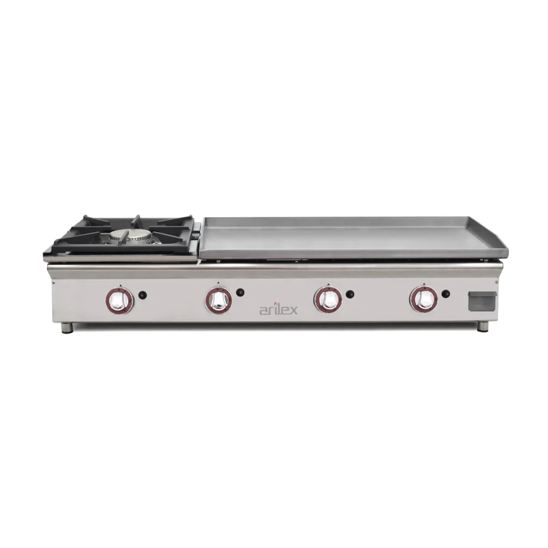 ARILEX - PLANCHA A GAS 80cm EN ACERO LAMINADO 6mm + FOGÓN 6Kw 120PGLFN