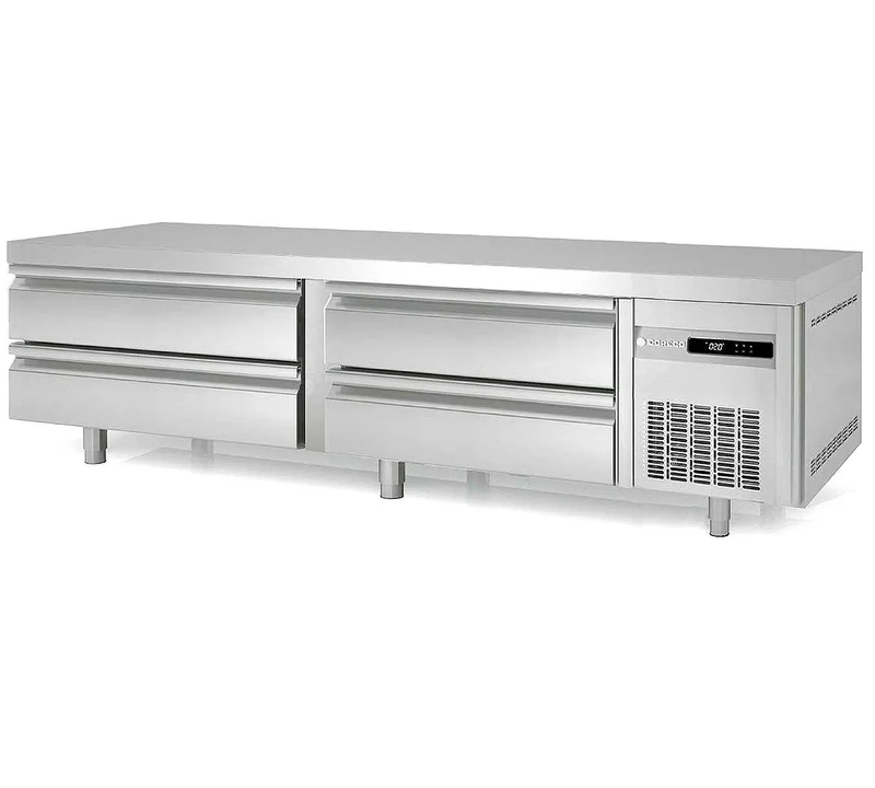 CORECO - MESA FRÍA BAJA COCINA GN 2/1 KBR-83 - FONDO 700 - 4 CAJONES
