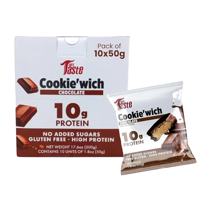 Mrs Taste Set Suplemento Deportivo Snack Alfajor Proteico, 10 Unidades