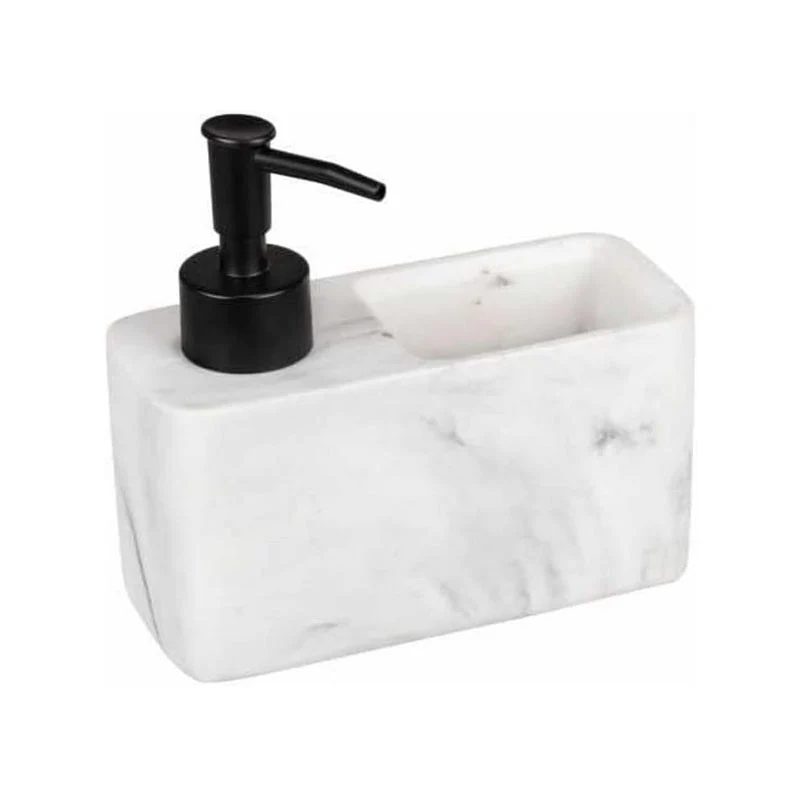 DISPENSADOR DE GEL CON GUARDA ESTROPAJOS ESTILO MARMOL
