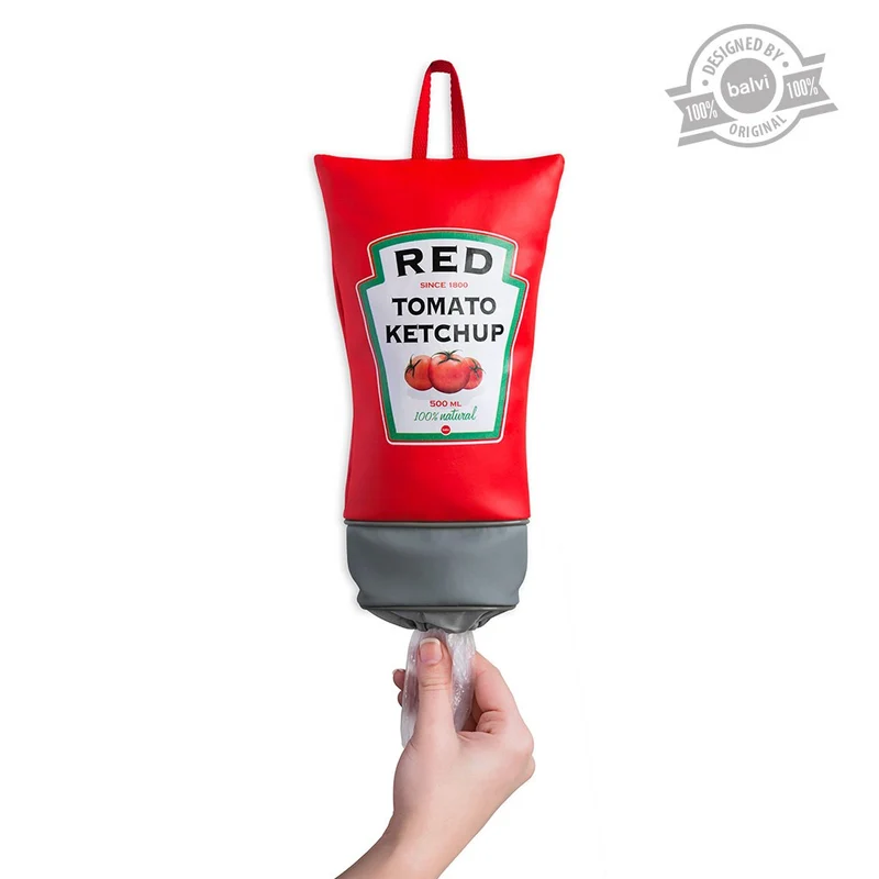 DISPENSADOR DE BOLSAS DE PLÁSTICO KETCHUP
