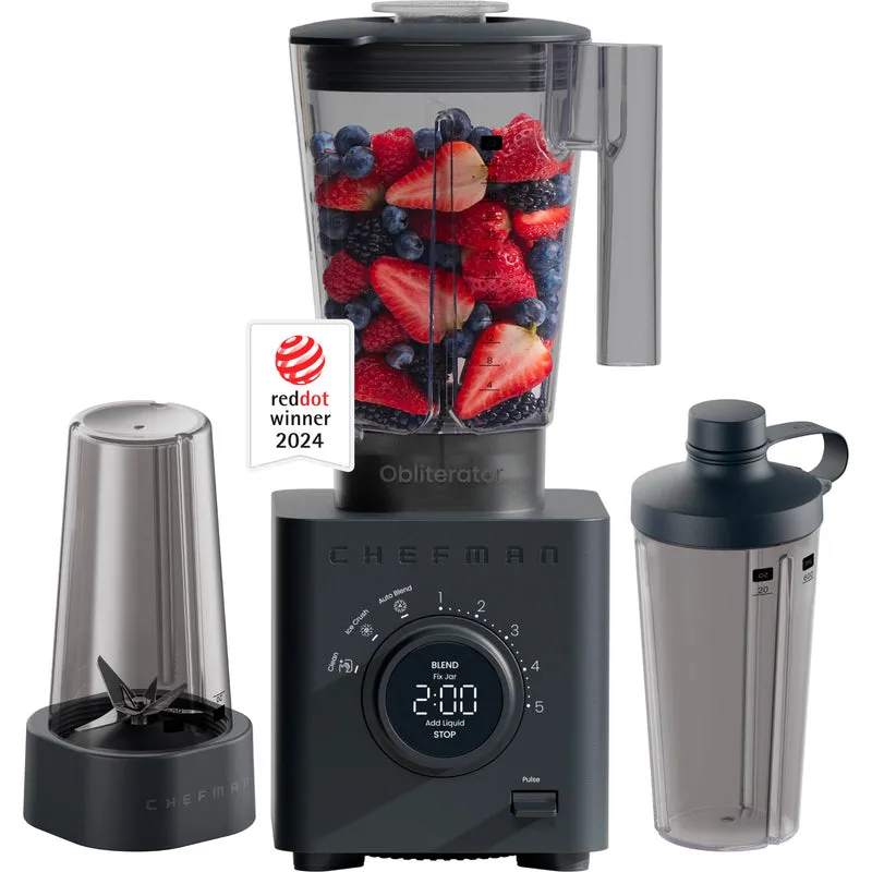 Obliterator® 48 oz Power Blender + Two Travel Jars - Midnight
