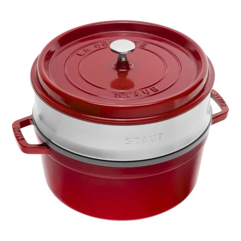 Cocotte de hierro fundido con vaporera de inox Staub