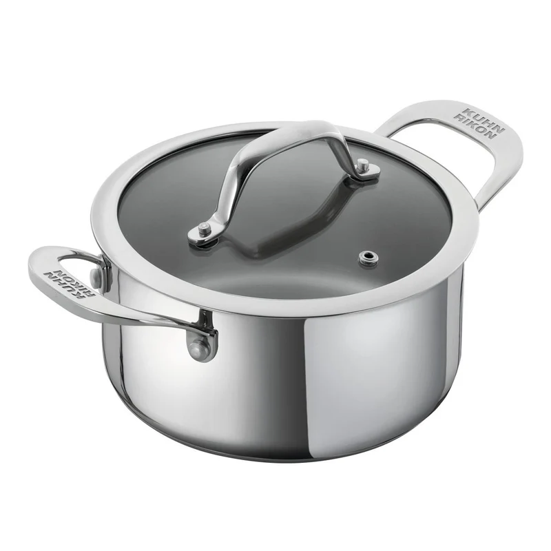 Olla baja de acero inoxidable con tapa de cristal Allround Kuhn Rikon
