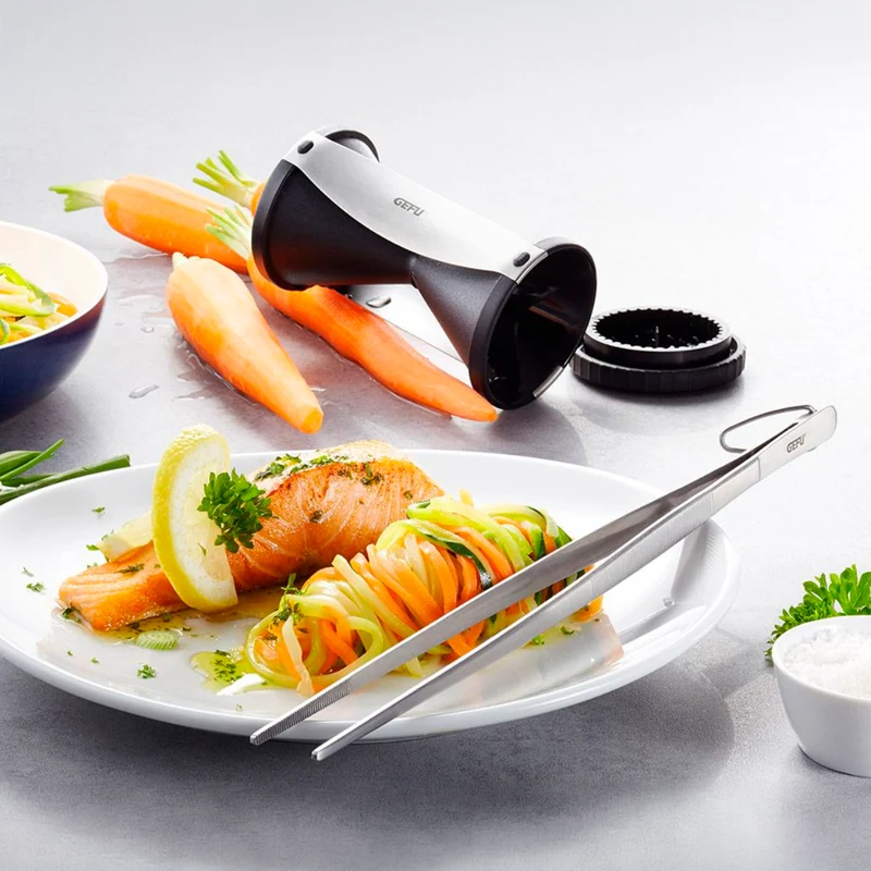Set de espiralizador SPIRELLI® + pinzas de cocina SOCO Gefu
