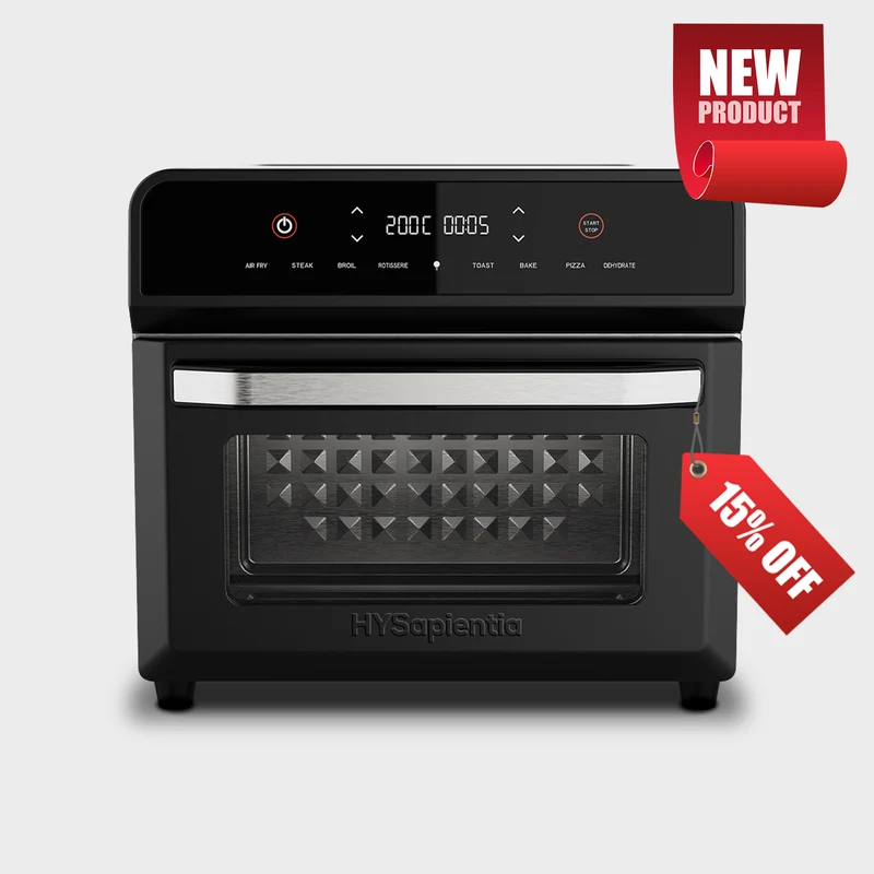HYSapientia 24L Large Black Air Fryer Oven With Rotisserie