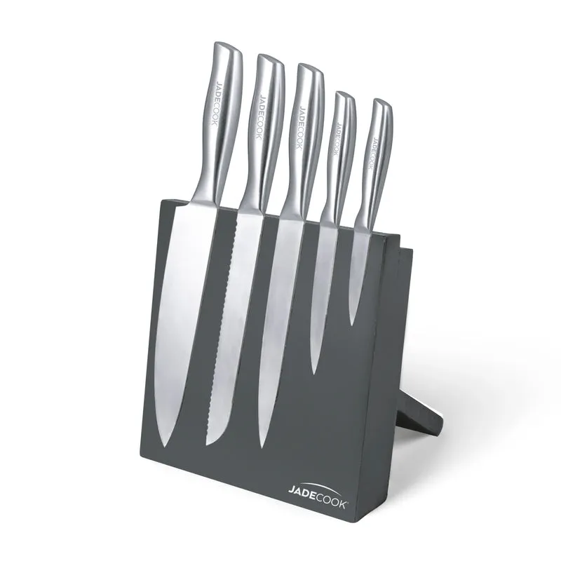 Juego de Cuchillos de Acero Inoxidable Jade Cook con Base Imantada 6 Piezas