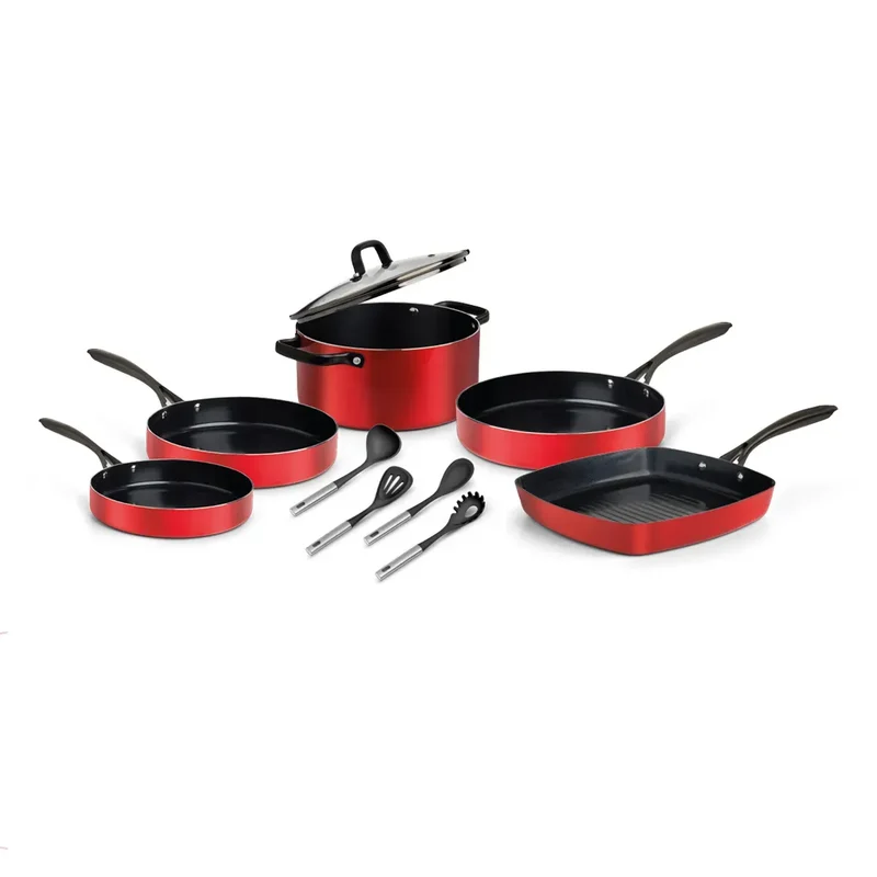 Bateria De Cocina Jade Cook Modelo Jade Rubí 10 Pz Antiadherente