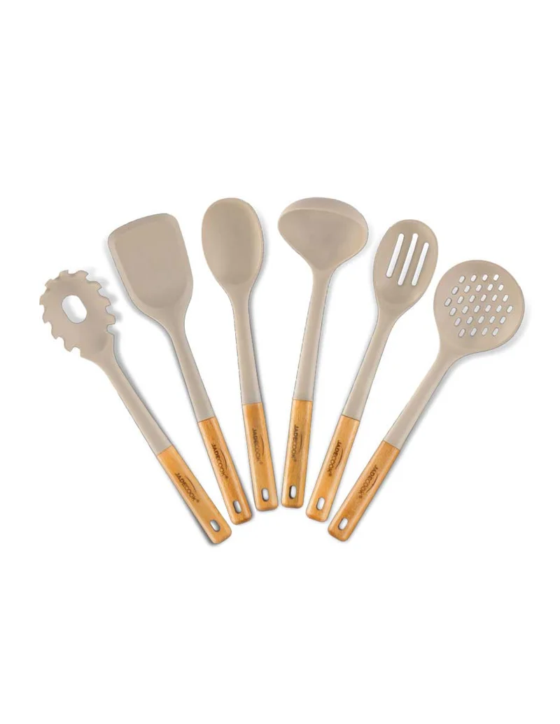Juego de Utensilios 6 Piezas con Mangos de Madera Jade Cook