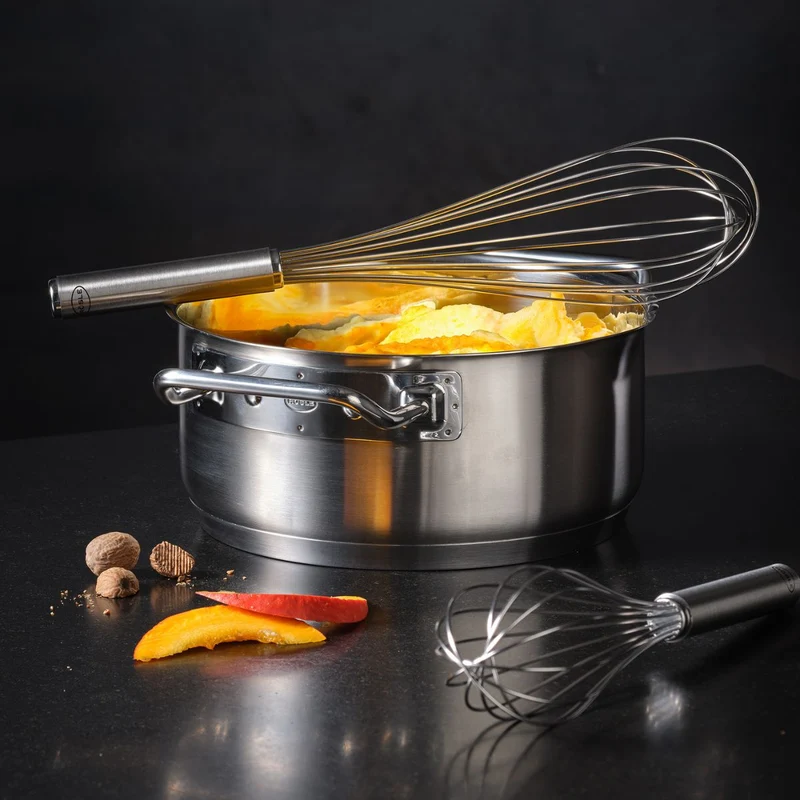 Cacerola baja de acero inoxidable con tapa de cristal Expertiso Rösle