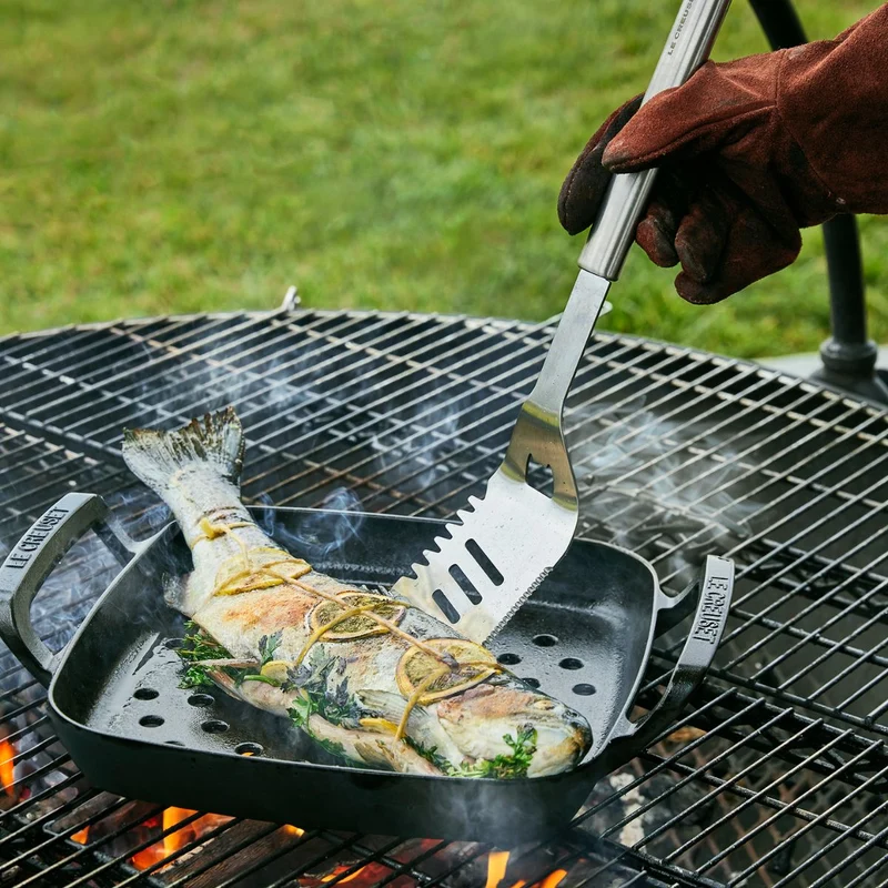 Espátula ranurada acero inox para barbacoa BBQ Outdoor Le Creuset