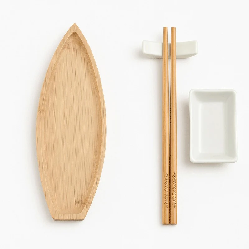 SUSHI SET 8 BAMBU CERAMICA 5X5X2 NATURAL