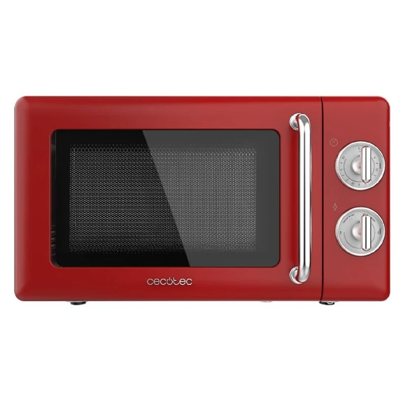 Microondas Mecánico De 20 L Proclean 3010 Retro Red. 700 W En 6 Niveles, Temporizador Hasta 30 Minutos, Modo Descongelación, Diseño Vintage En Rojo,