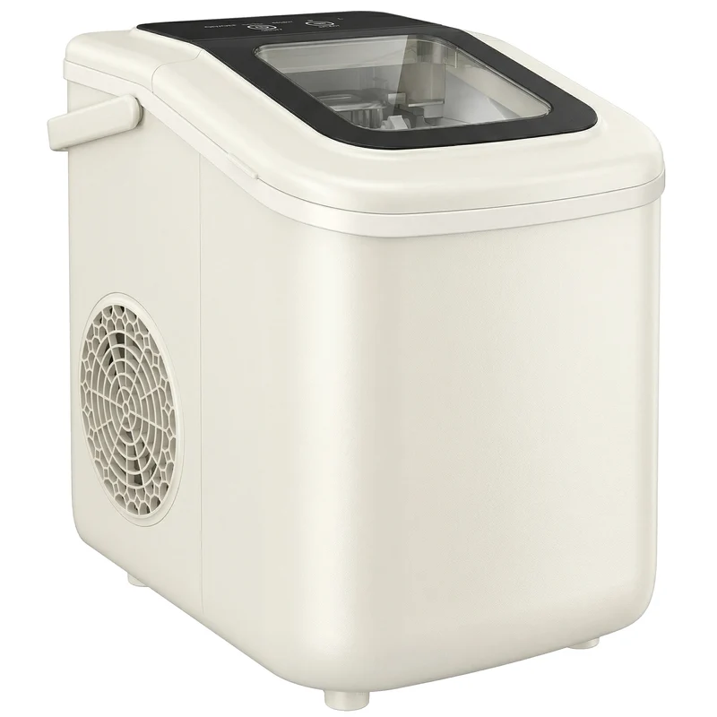 Homcom Máquina De Hielo Autolimpiable 12 Kg/24h 9 Cubitos Listos En 7 Minutos