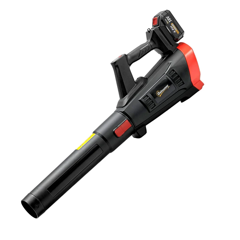 Outsunny Soplador De Hojas Sin Cable 18v Con 2 Baterías 4.0ah Y Cargador Negro