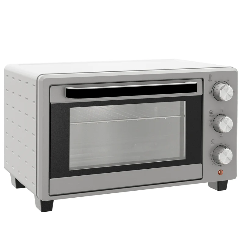 Homcom Horno Eléctrico De Sobremesa De 21l 1400w Con Temporizador Plateado