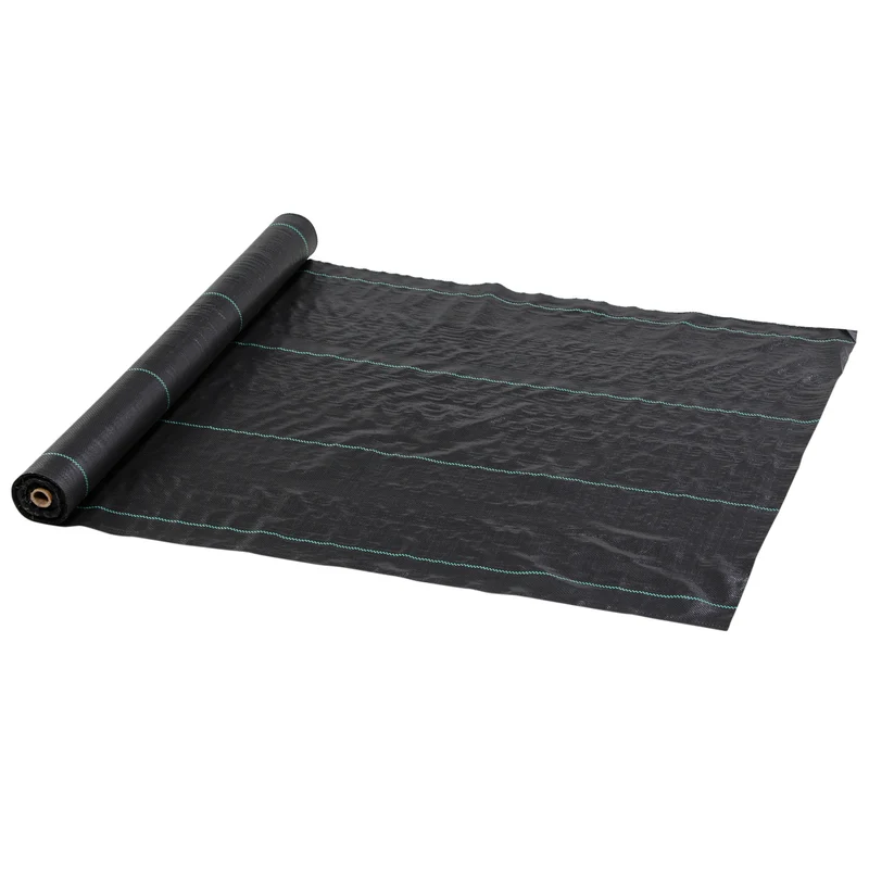 Outsunny Malla Antimaleza 1x100 M 60 G/m² Para Control De Malezas Malas Negro