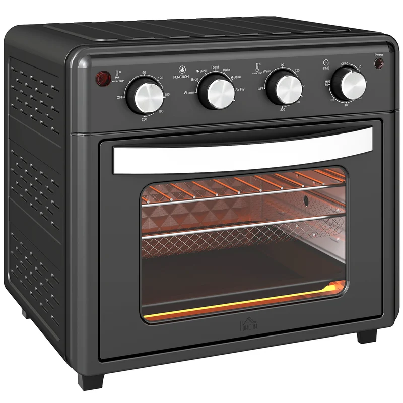 Homcom Horno Eléctrico Multifunción De Sobremesa De 30l 1600w 43x39x39cm Negro