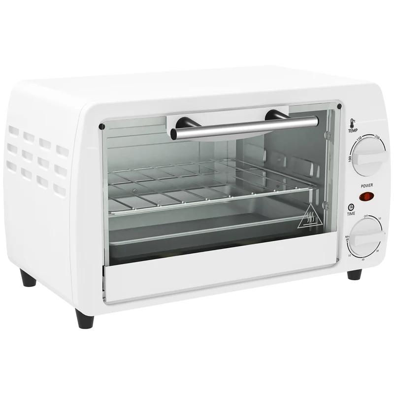 Homcom Horno Eléctrico Sobremesa 10 Litros 750w 36,5x26x22 Cm Blanco