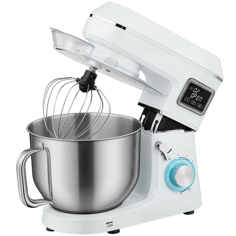 Homcom Batidora Amasadora 6l1400w 6 Velocidades Led Fermentación Blanco