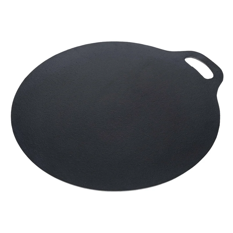 Victoria Plancha Cocina Hierro Fundido Esmaltado Inducción Budare 38cm Pizza, Crepes Para Fuego, Horno, 38526, Negro