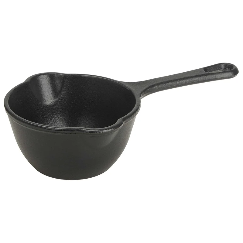 Victoria Cazo Cocina Inducción Hierro Fundido Esmaltado Salsero 0,4 L, Apto Barbacoa, Horno, Cast Iron, 34870, Negro