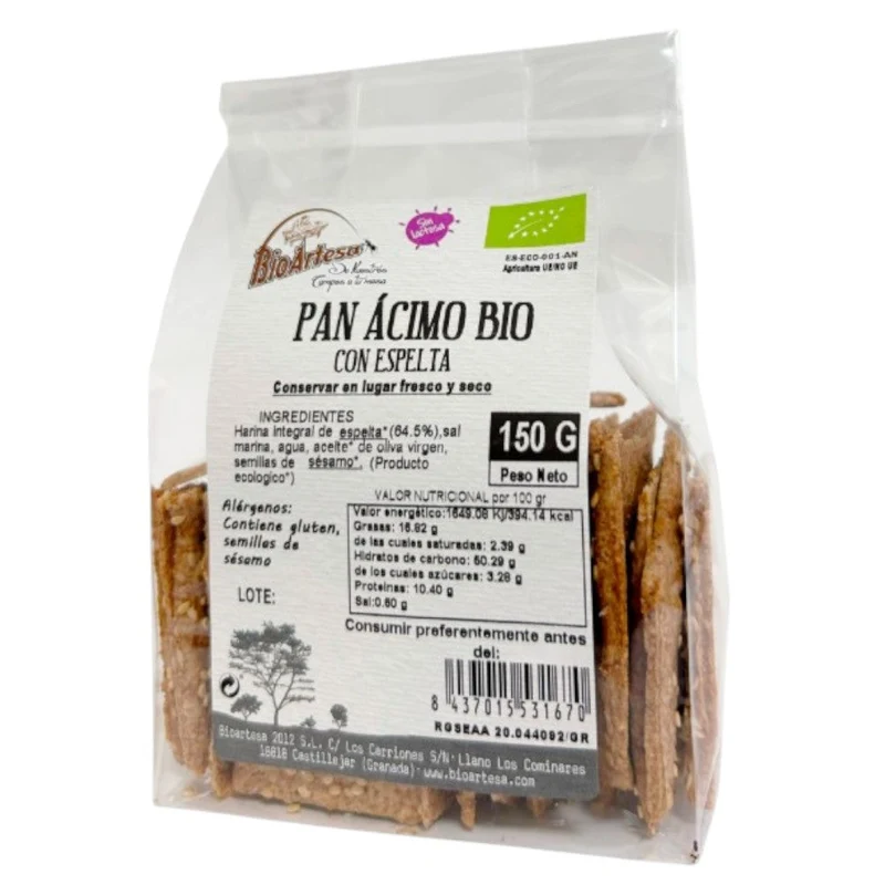 Pan Ácimo De Espelta Integral Con Sésamo Bio 150 Gr
