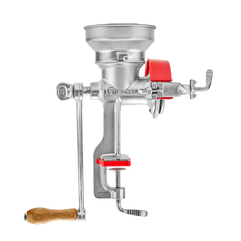 Victoria Molino Cereales Manual Hierro Fundido Para Moler Café, Maíz, Semillas, Grosor Ajustable, 30018, Cromado