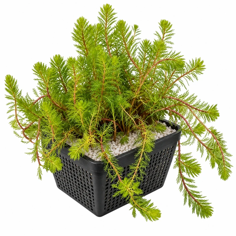 Milhojas Myriophyllum Rubricaule Estanque - Set 4 Plantas Con Cesta Y Sustrato