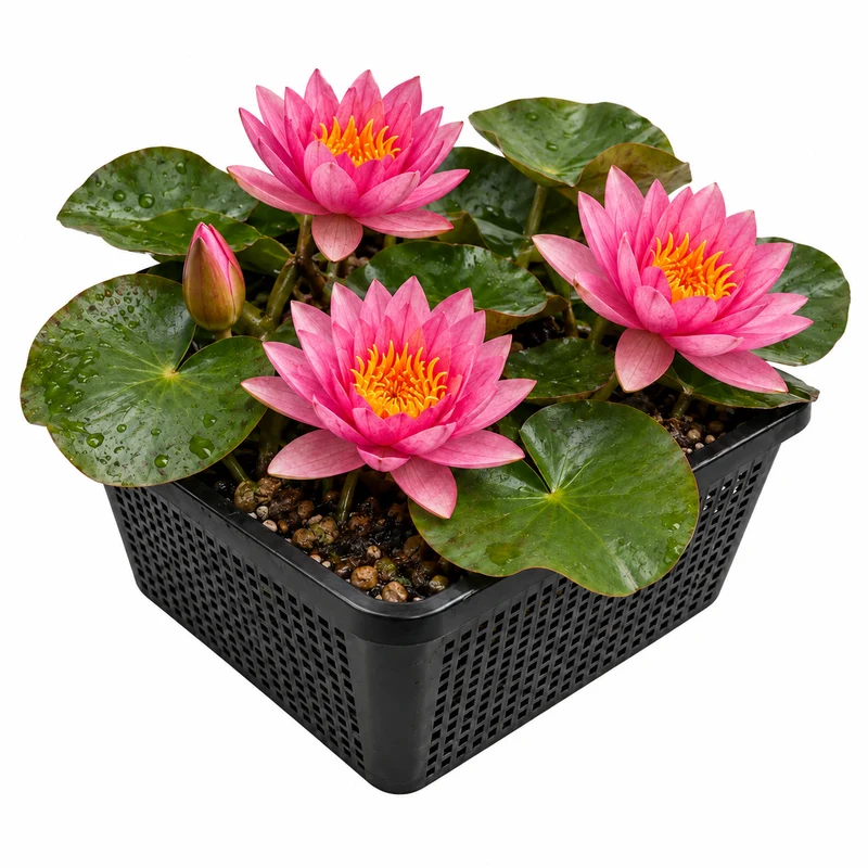Nenúfar Rosa - Set Completo - Incl. Cesta Sustrato Grava Y Alimento