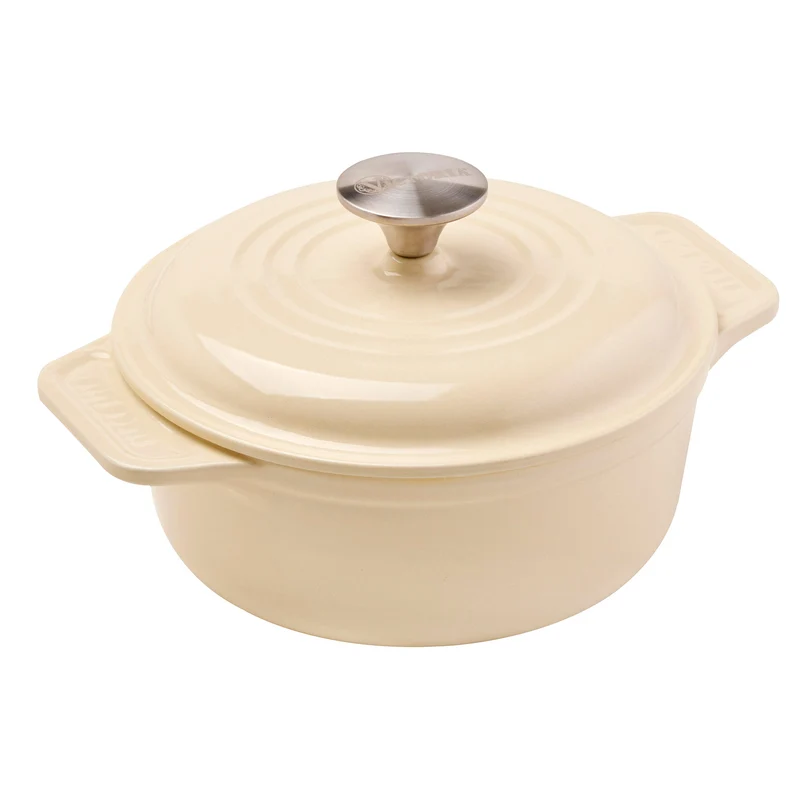Victoria Horno Holandés Hierro Fundido Esmaltado White Sable Inducción 20cm/ 1,9l