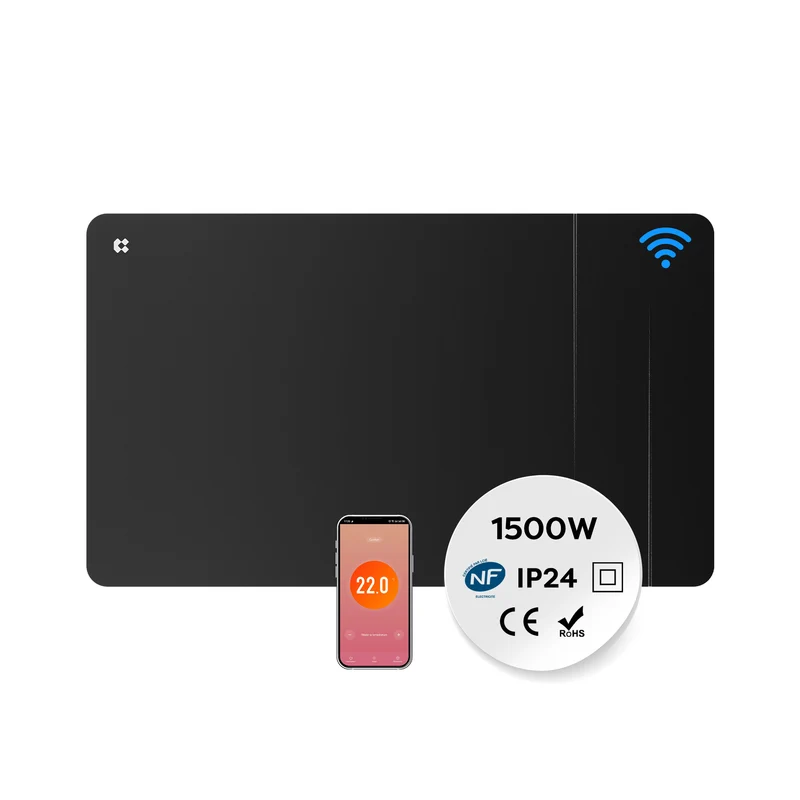 CIARRA Emisor Térmico Cerámico 1500W Negro WiFi, Radiador Eléctrico de Bajo Consumo para Salón y Dormitorio CBHTD15A-B