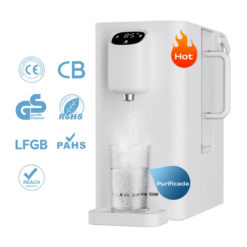 Ciarra x Susgreenable Purificador RO de Sobremesa 4-en-1 – Agua Caliente Instantánea en 3s, Filtro Integrado, Sin Instalación, Eficiencia 3:1 SGIWDR04-W