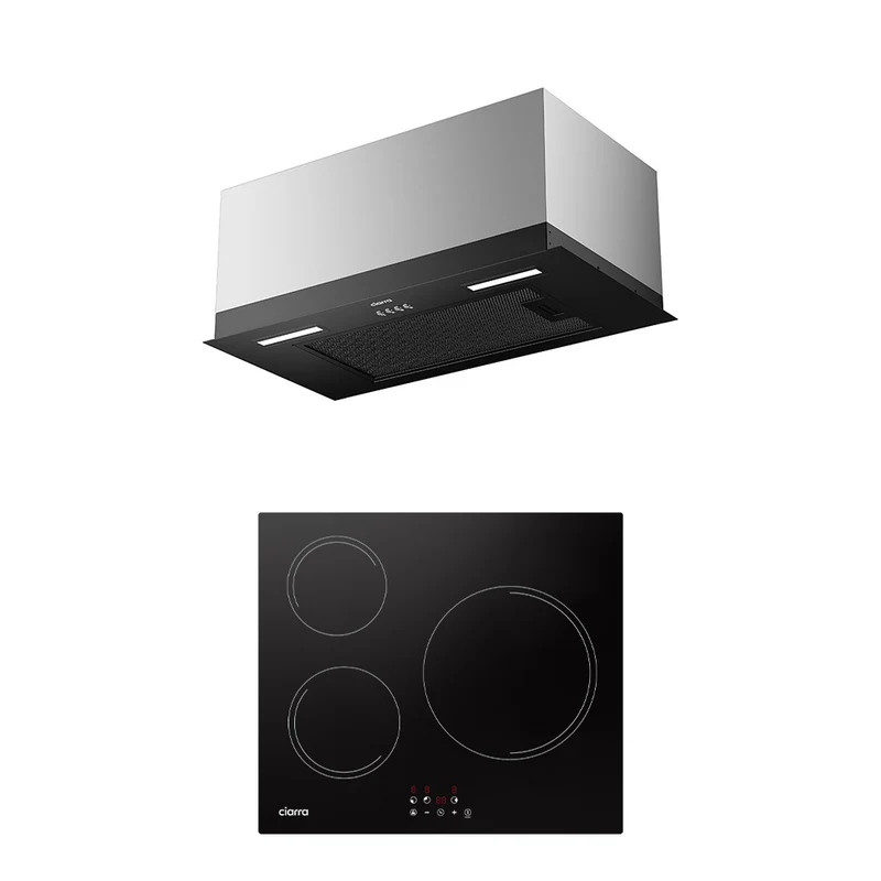 Ciarra Set Compacto 60 cm: campana empotrada + placa de inducción 3 zonas