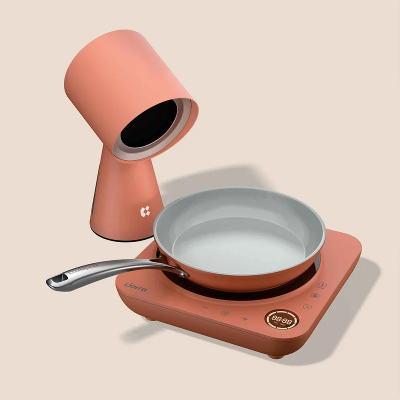 Ciarra Cocina Cook & Go Trio: Placa de inducción Donut & HOOD TO GO & Sartén