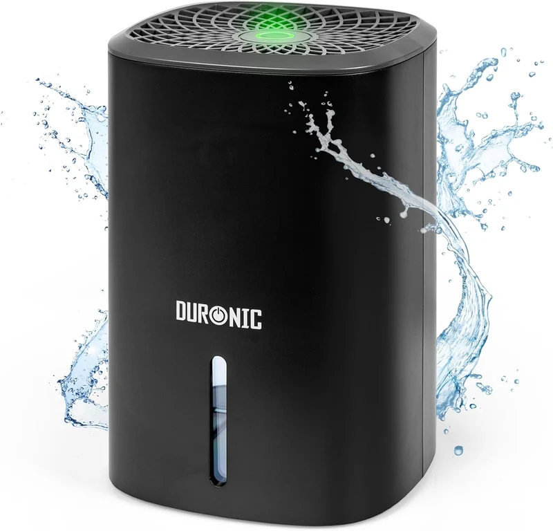 Duronic DH06 BK Deshumidificador de Aire Eléctrico Pequeño 23W para Humedad, Suciedad y Moho - Capacidad de 0,8L  Autoapagado, Portátil y Mini - Ideal para Cocina, Dormitorio