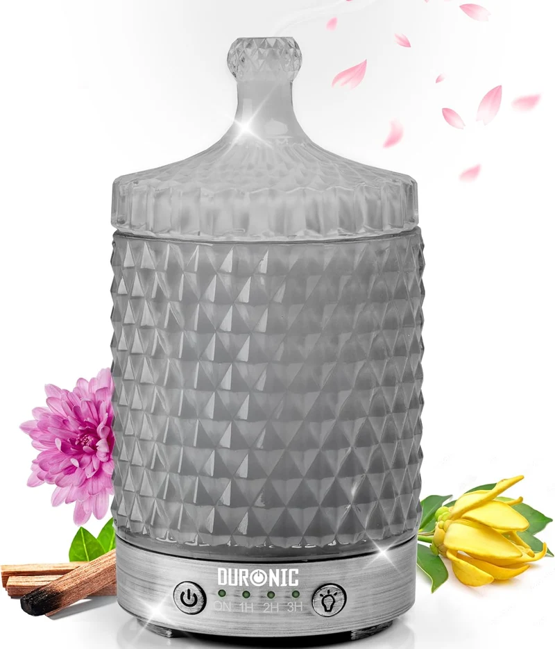 Duronic AD33 Difusor Aromas USB portátil, Brumizador aceites Esenciales, Purificador Aire Natural, Humidificador aromaterapia. Hogar Bienestar Relajación Descanso Perfume