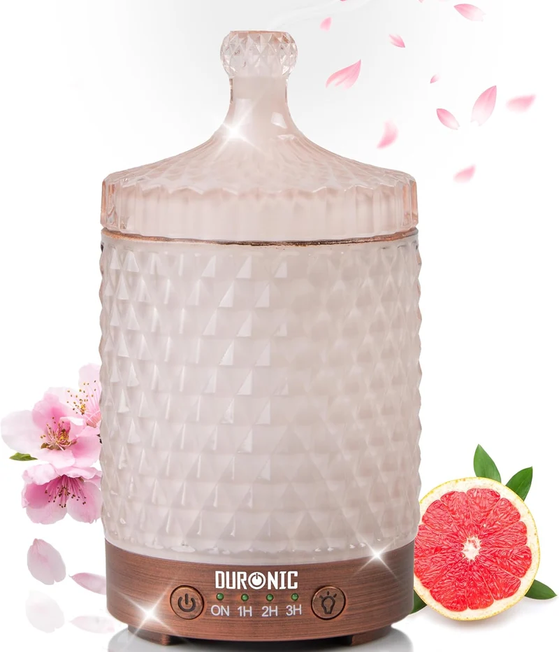 Duronic AD32 Difusor Aromas USB portátil, Brumizador aceites Esenciales, Purificador Aire Natural, Humidificador aromaterapia. Hogar Bienestar Relajación Descanso Perfume