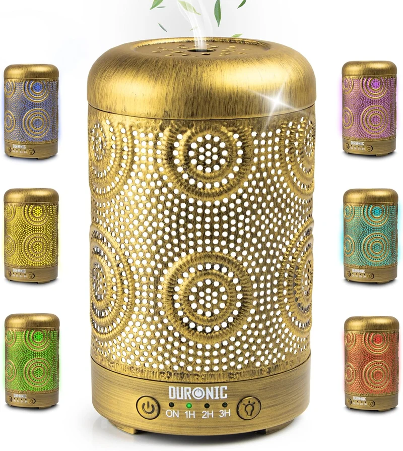 Duronic AD41 Difusor Aromas USB portátil, Brumizador aceites Esenciales, Purificador Aire Natural, Humidificador aromaterapia. Hogar Bienestar Relajación Descanso Perfume