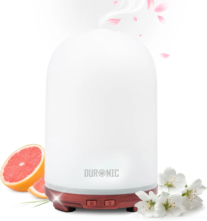 Duronic AD12 Difusor Aromas USB portátil, Brumizador aceites Esenciales, Purificador Aire Natural, Humidificador aromaterapia. Hogar Bienestar Relajación Descanso Perfume